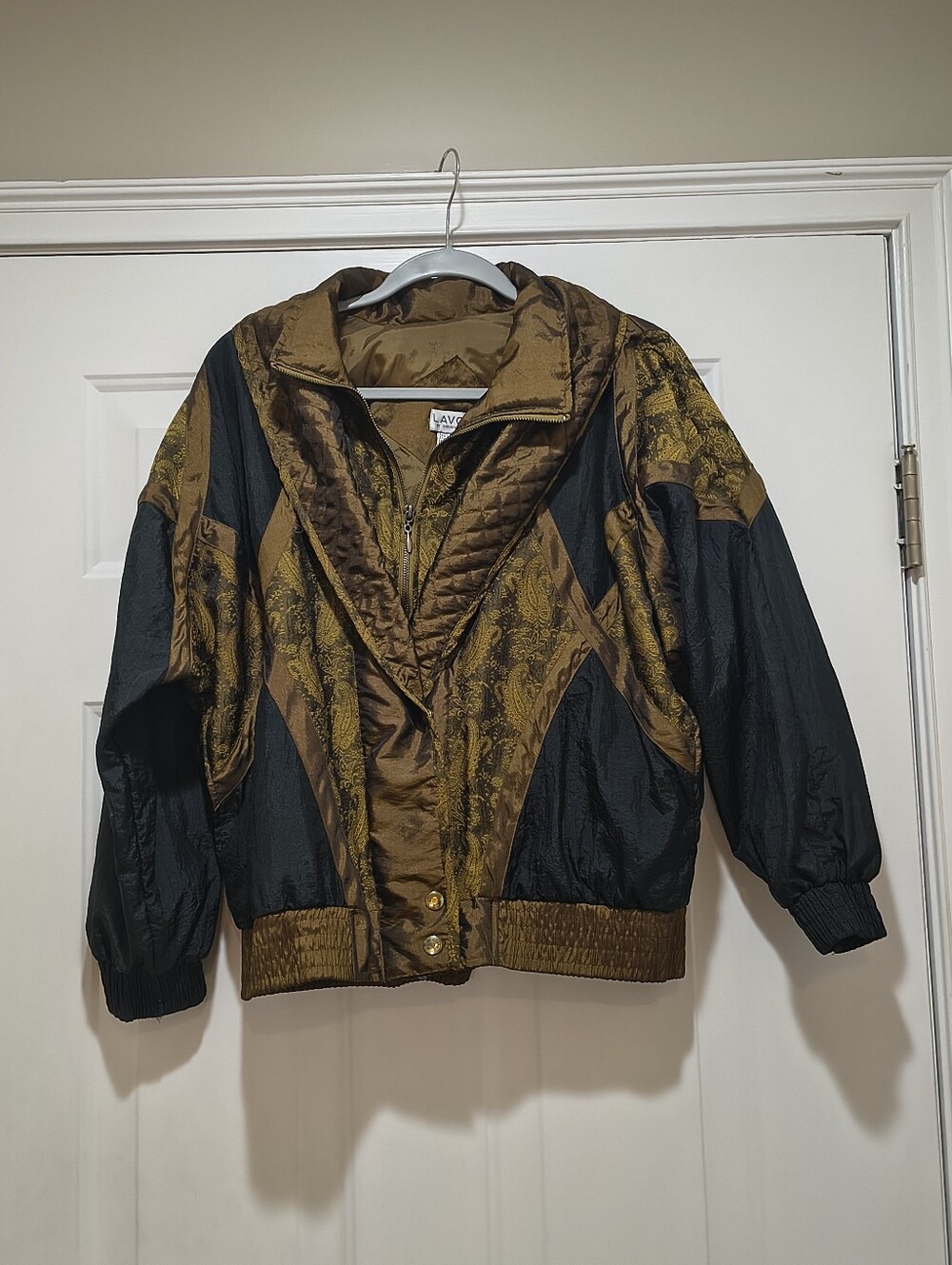 lavon by cheerful corp Coppe Gold & Black 90s Windbreaker Size Small